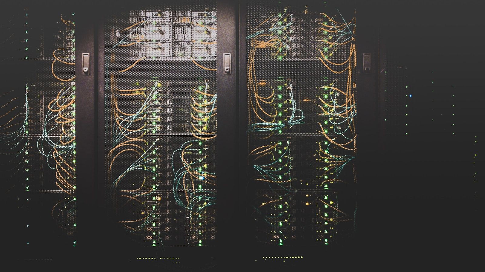 Modern server room with organised server racks